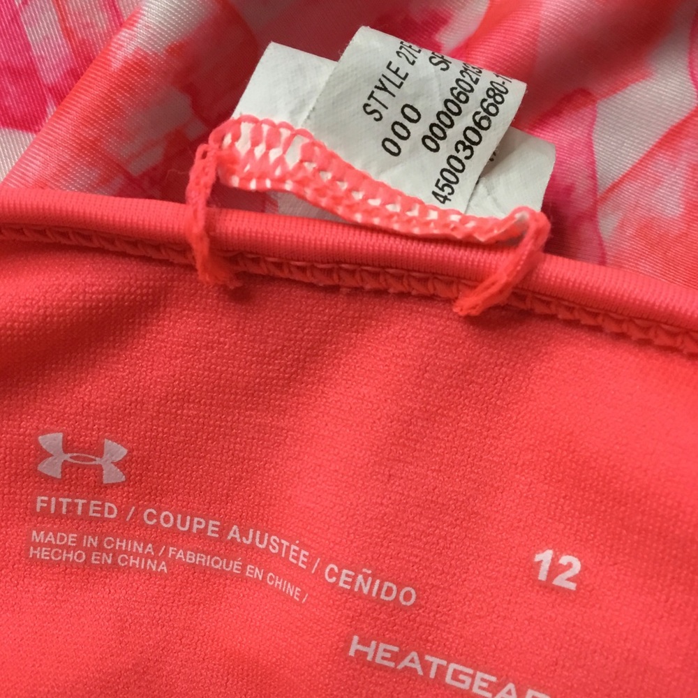 Under Armour Girls' Pink Patterned One-Piece Swimsuit - Picture 4 of 4